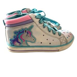 Athletic Works Pastel Unicorn High-Tops Light up SZ 3 Gently Worn